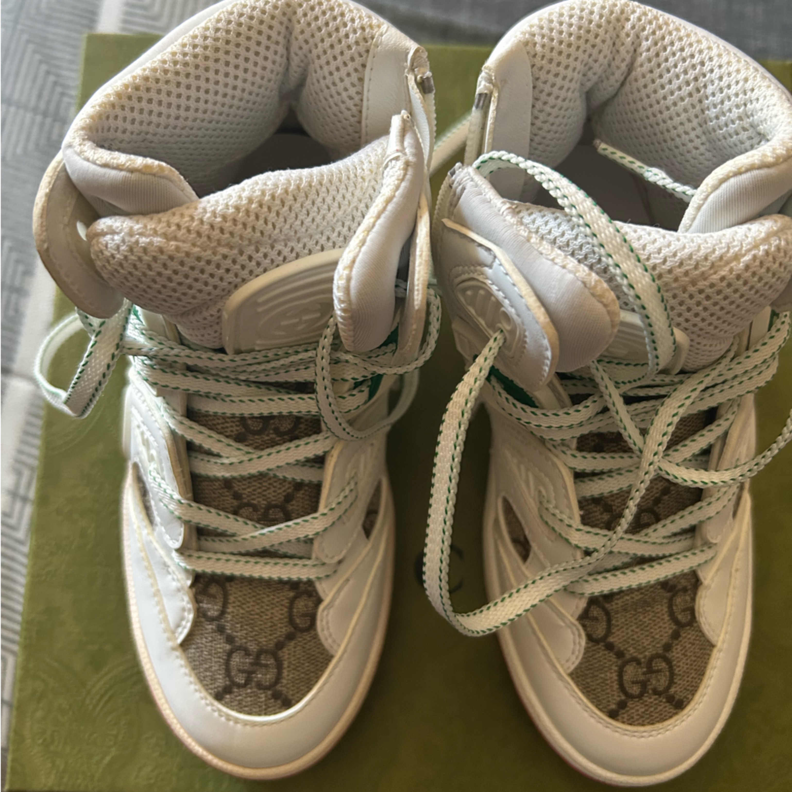 Kids White And Gray Designer Sneakers